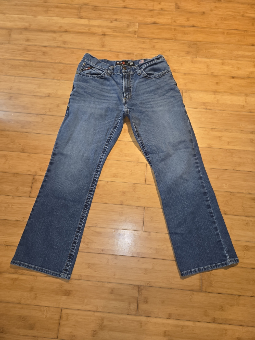 Ariat FR M4 Relaxed Boot Jeans Mens 33x30 Blue Medium Wash FR Denim Work
